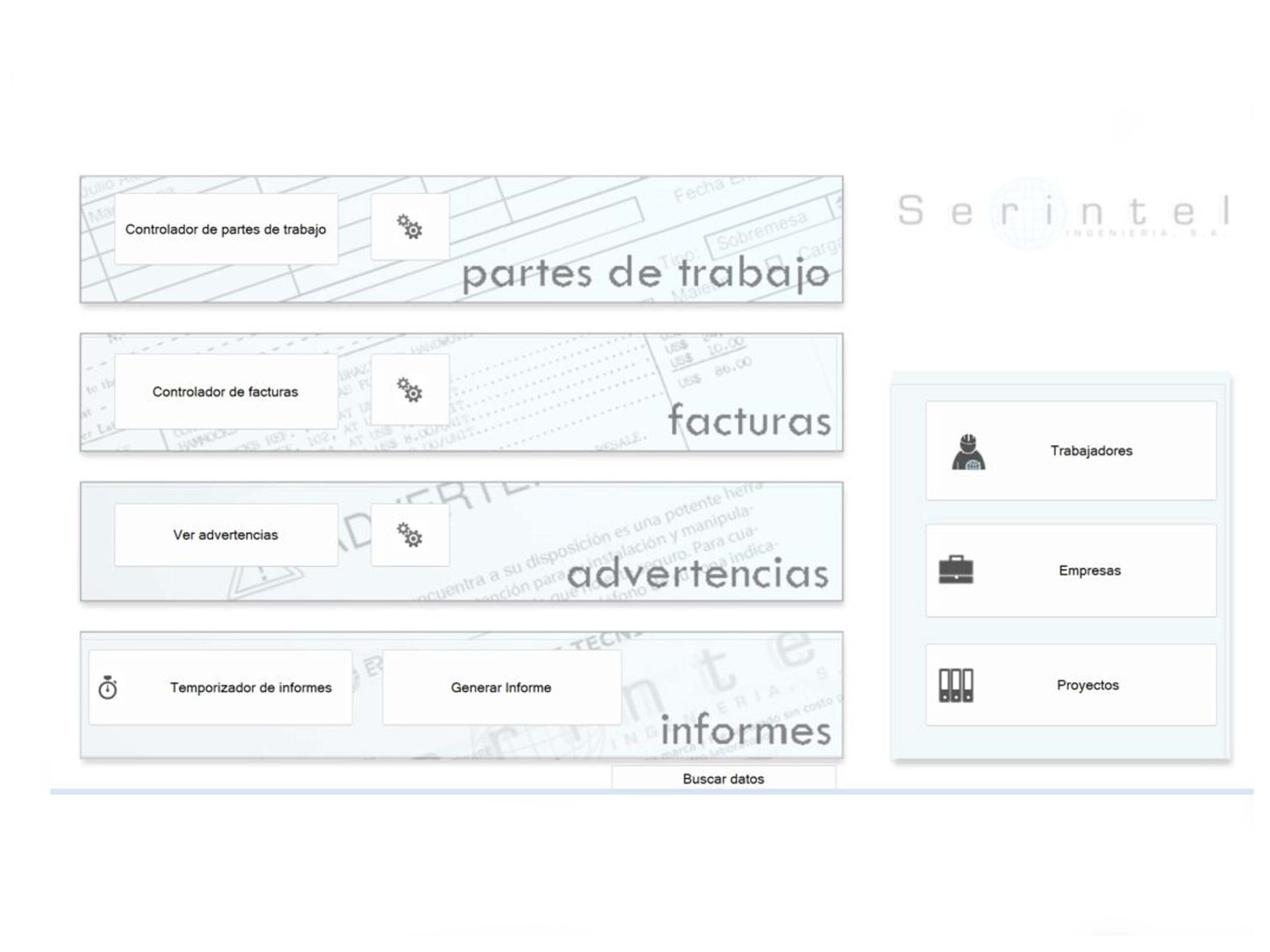 Business management app dashboard
