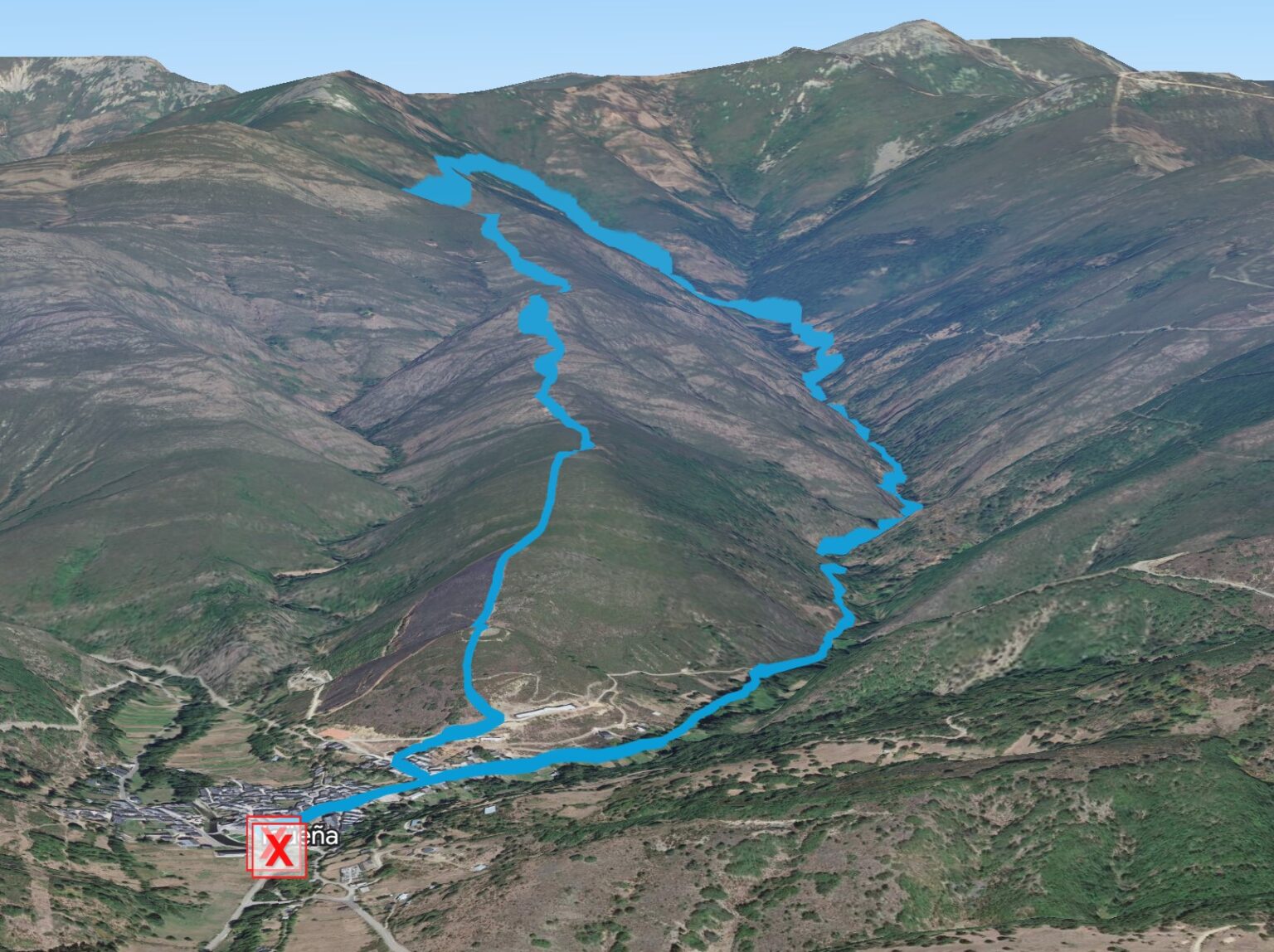 Recovered historical paths in Igüeña