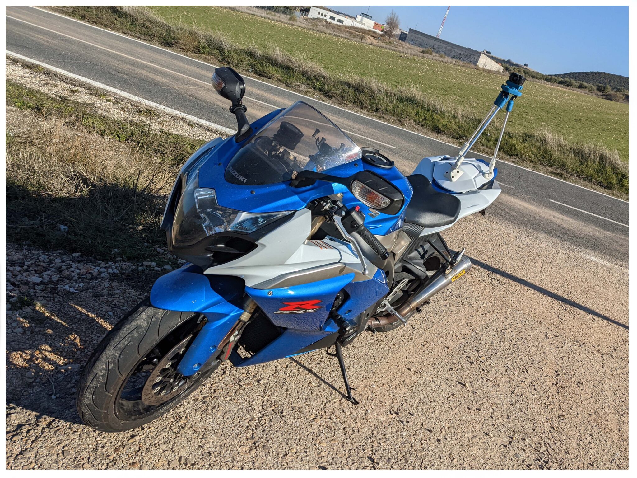 360 tripod mounted on GSXF rear rack