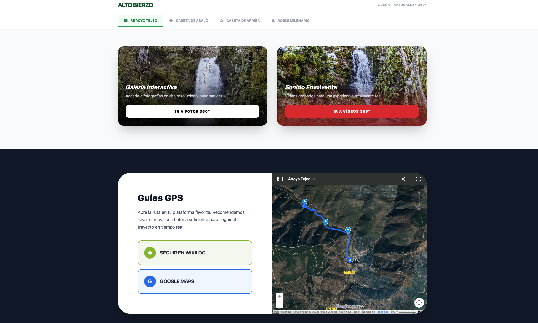 Igüeña hiking routes website